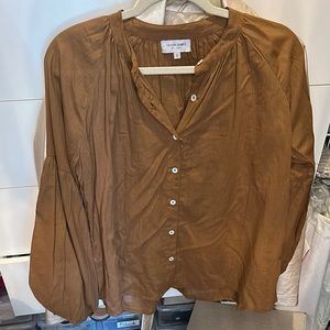 Olivia James Brown Button-Up Blouse
